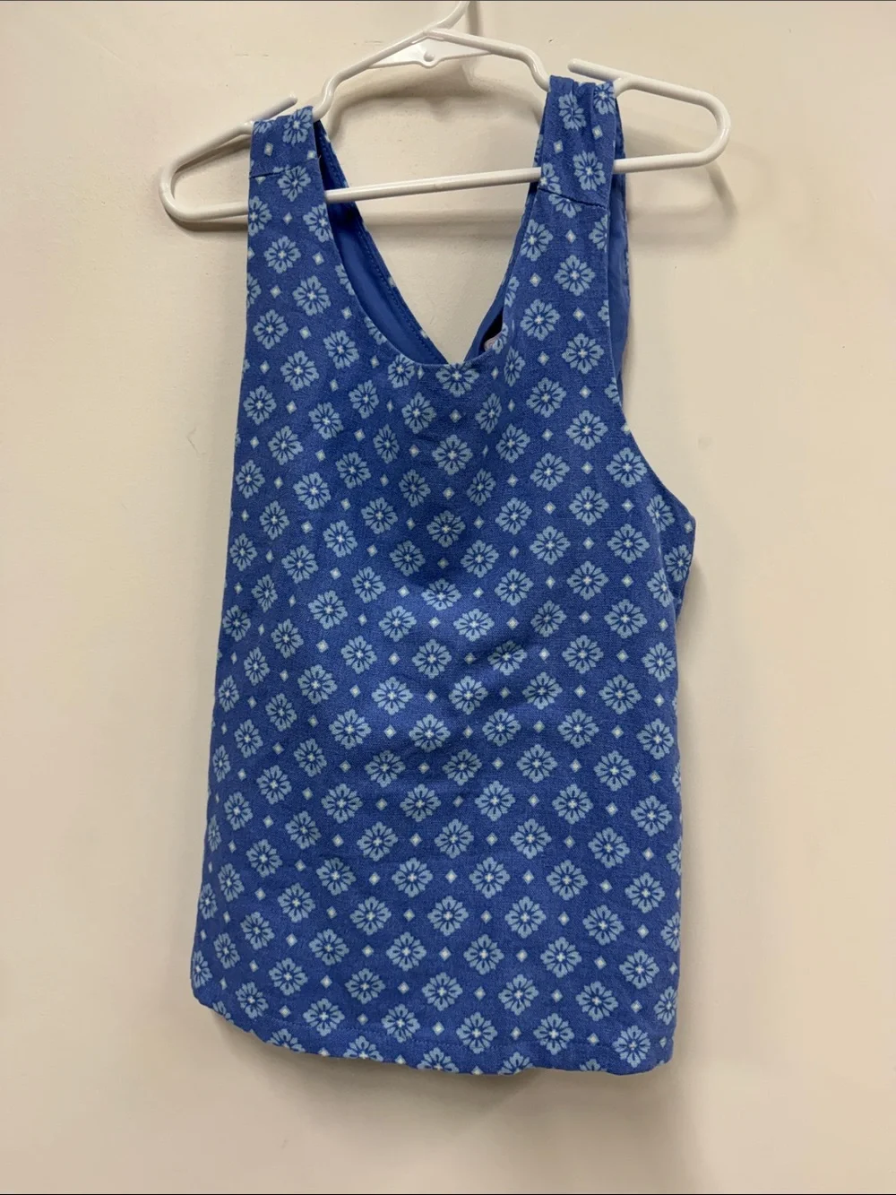 Sigrid Olsen Blue Printed Two-Piece Tank and Wide-Leg Set M 7/8